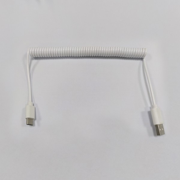 彈簧Type-C數(shù)據(jù)線，高彈性PU拉伸快充USB-C線